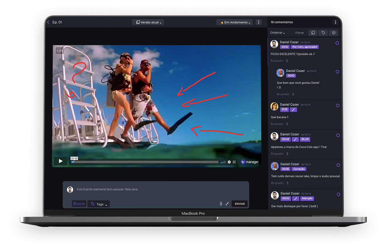 Preview da plataforma TV Manager