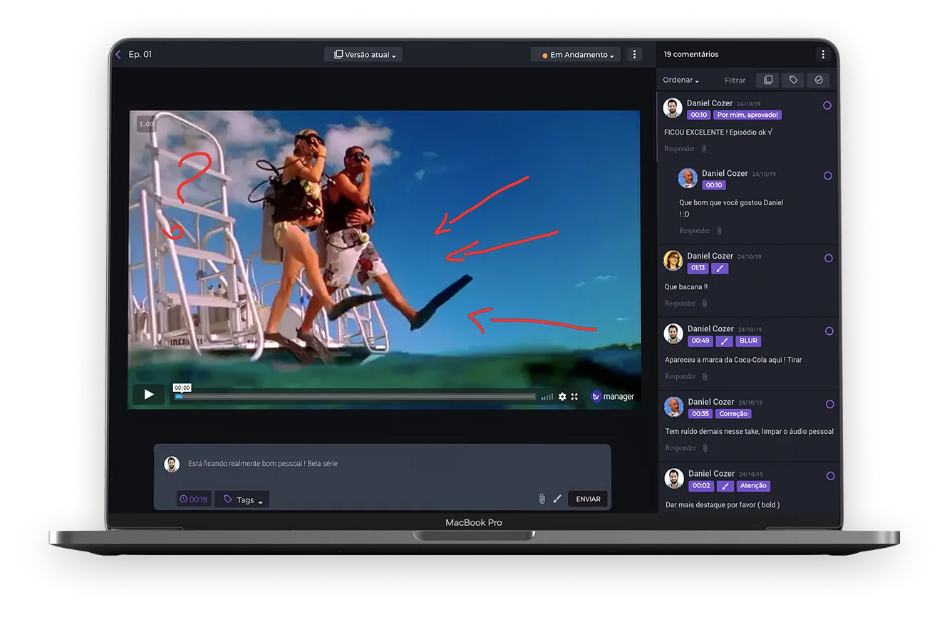 Preview da plataforma TV Manager